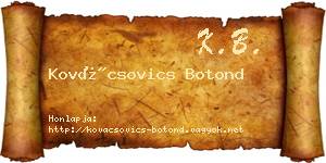 Kovácsovics Botond névjegykártya