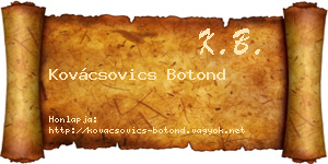 Kovácsovics Botond névjegykártya